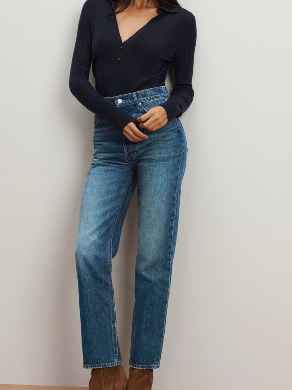 Veronica Beard Daniela Straight Leg High Rise Jeans Size 24